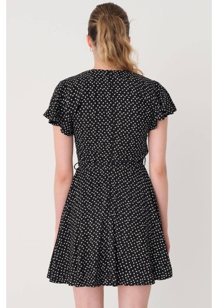 Kadın Kruvaze Desenli Mini Elbise modelleri