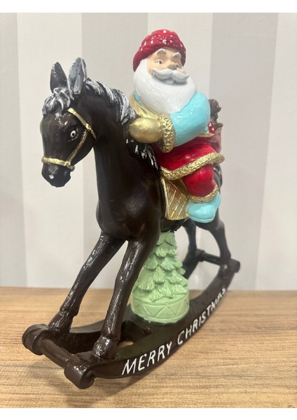 Sallanan Atlı Noel Baba - Heykel, Biblo, Obje ,yılbaşı Ürünleri , Dekoratif Objeler , Şık Sunumlar fırsatları