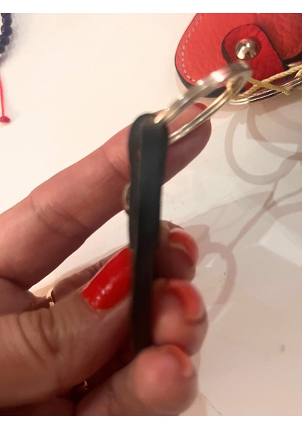 Pinkylola Design-Aşk Model Kalp Taba Hakiki Deri ,anahtarlık , Çanta Süsü ,charm