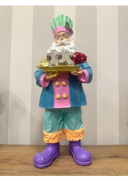 Aşçı Noel Baba - Heykel, Biblo, Obje ,yılbaşı Ürünleri , Dekoratif Objeler , Şık Sunumlar