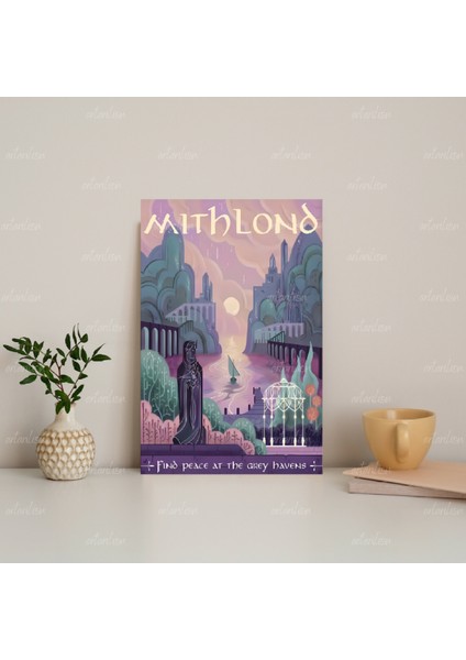 Yüzüklerin Efendisi Hd Dijital Baskı Kanvas Tablo Mithlond Duvar Dekorasyonu Lotr Oyun Odası Salon Tablosu