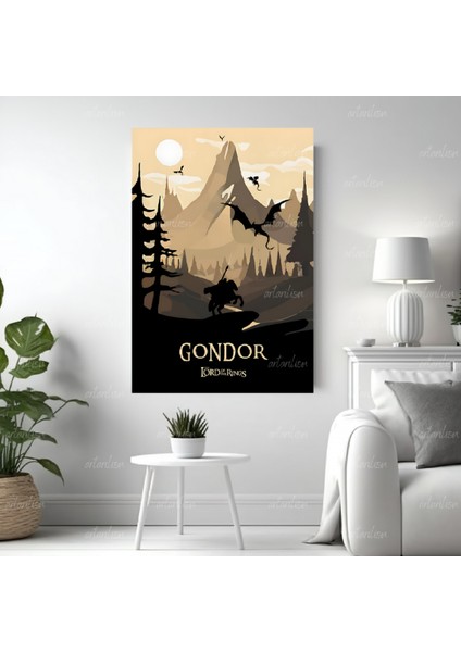 Yüzüklerin Efendisi Hd Dijital Baskı Gondor Kanvas Tablo Duvar Dekorasyonu Lotr Oyun Odası Salon Tablosu