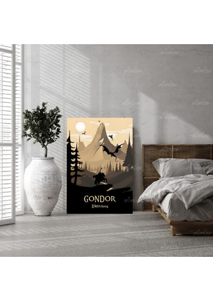 Yüzüklerin Efendisi Hd Dijital Baskı Gondor Kanvas Tablo Duvar Dekorasyonu Lotr Oyun Odası Salon Tablosu