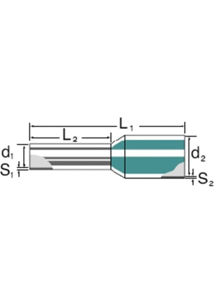 9019220000 6 Mm² Sarı İzoleli Kablo Yüksük (12 mm Uç Uzunluğu) 100 Adet