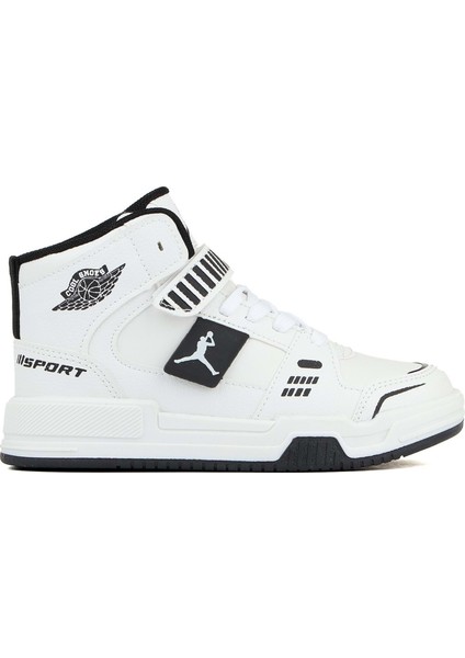 King Boğazlı Modeli Çocuk Spor Ayakkabı Siyah Kırmızı 31