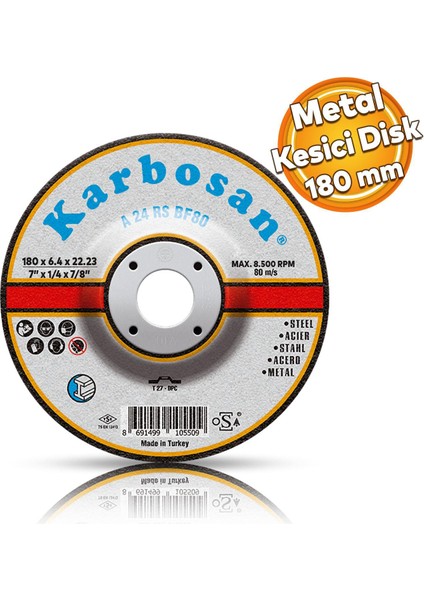 Metal Kesici Taş Disk Taşlama Spiral Demir Kesme Diski 180X3.0X22.23 mm