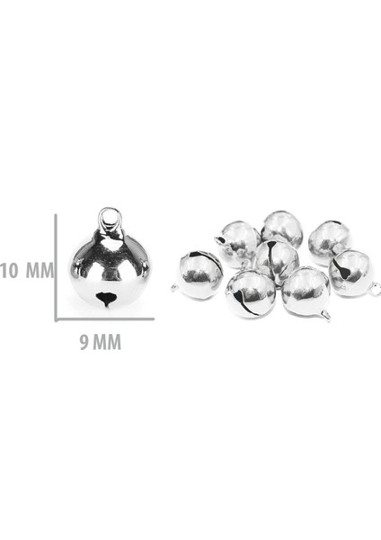Metal Çıngırak Zil 1 Cm (50 adet) Gümüş