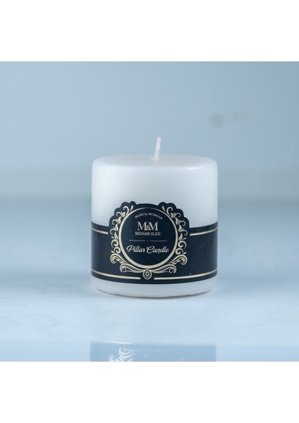 Mum Beyaz Kokulu 7 x 7 Küçük Silindir Blok Baton Dekoratif 250 gr