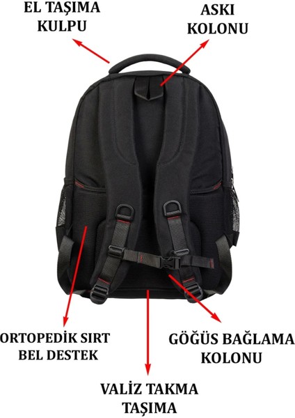 Siyah Sportif Darbe Emici Su Geçirmez 14-16 Inç Laptop Sırt Çantası fırsatları