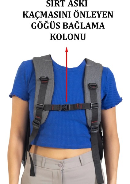 Gri Sportif Darbe Emici Su Geçirmez 13,3-14 Inç Laptop Sırt Çantası fiyatları