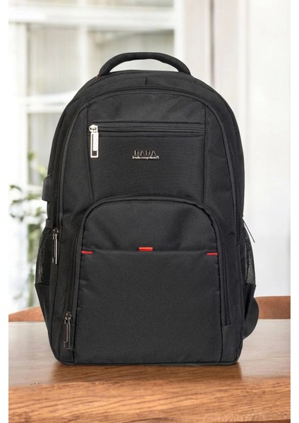Siyah Sportif Darbe Emici Su Geçirmez 13,3-14 Inç Laptop Sırt Çantası