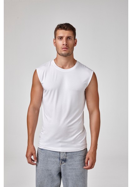 Erkek Kolsuz Yuvarlak Yaka T-Shirt