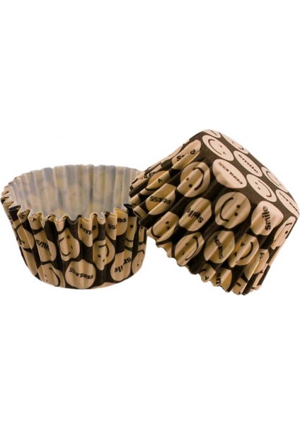 Cupcake Kalıbı Pet Kapsül Kek Kalıbı 48X34 mm (100 Adet) Emoji
