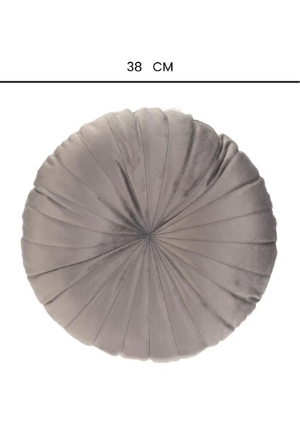 Soft Yuvarlak Kırlent - Antrasit - 38 x 38 cm