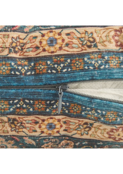 Soft Klasik Desenli Kırlent - Kahverengi - 40 x 40 cm