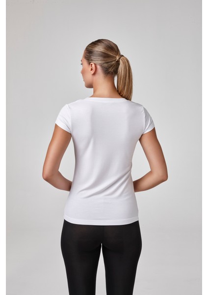Kadın Kısa Kollu Açık Yaka Body T-Shirt Fit Kalıp fiyatları