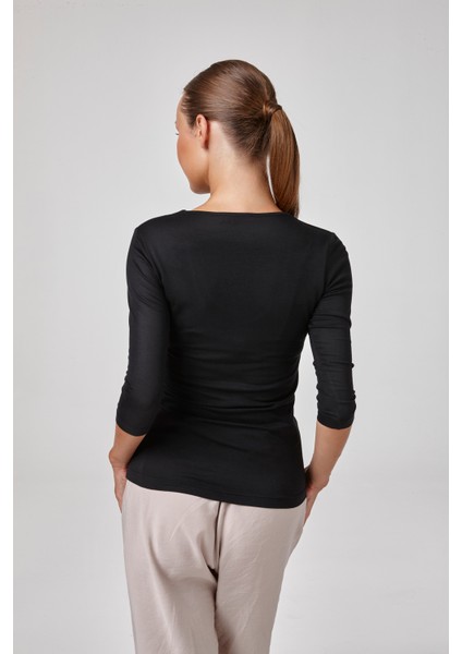 Kadın Truvakar Kol Açık Yaka Body Bluz Fit Kalıp fiyatları