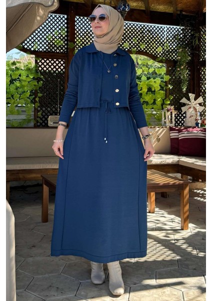 Hazal Triko Elbise Indigo
