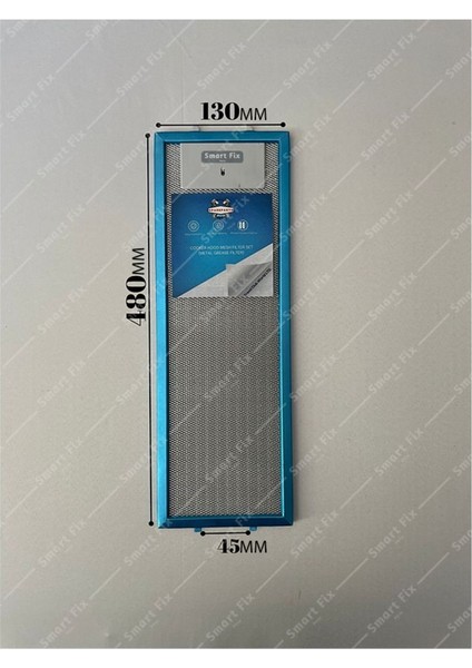 130X483 Mm, Uyumlu Davlumbaz Aspiratör Yağ Filtresi, 13X48,3 cm