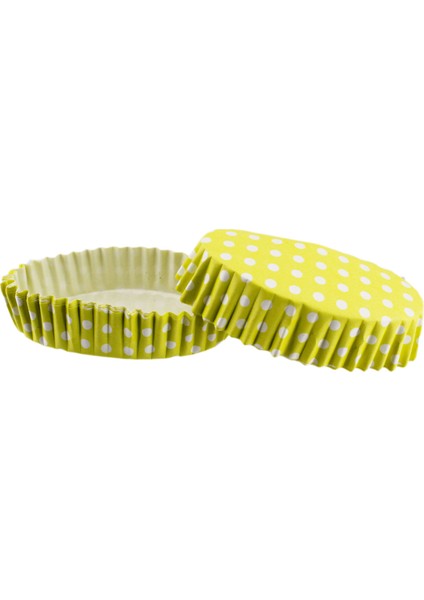 Cupcake Kalıbı Pet Kapsül Oval Model Kek Kalıbı (100 Adet) F11 Puantiyeli Sarı