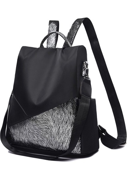 Moda Rahat Kız Çok Fonksiyonlu Anti-Hırsızlık Seyahat Sırt Çantası Bayanlar Tek Omuz Çanta-Siyah (Yurt Dışından)