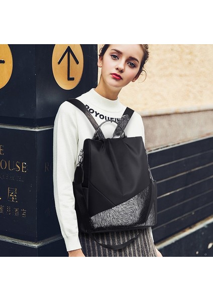 Moda Rahat Kız Çok Fonksiyonlu Anti-Hırsızlık Seyahat Sırt Çantası Bayanlar Tek Omuz Çanta-Siyah (Yurt Dışından) fiyatları