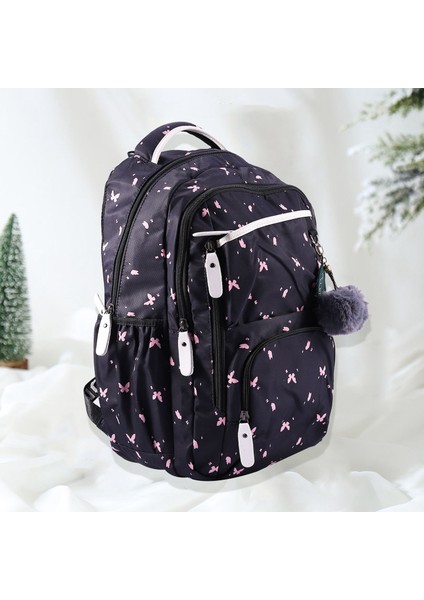 Fengdong Sevimli Okul Çantaları Genç Kızlar Için Okul Sırt Çantası Kızlar Için Kürk Topu Dekorasyon Çanta Kelebek Desen Çanta (Yurt Dışından) fırsatları