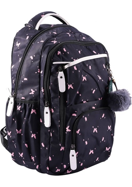 Fengdong Sevimli Okul Çantaları Genç Kızlar Için Okul Sırt Çantası Kızlar Için Kürk Topu Dekorasyon Çanta Kelebek Desen Çanta (Yurt Dışından) indirimleri