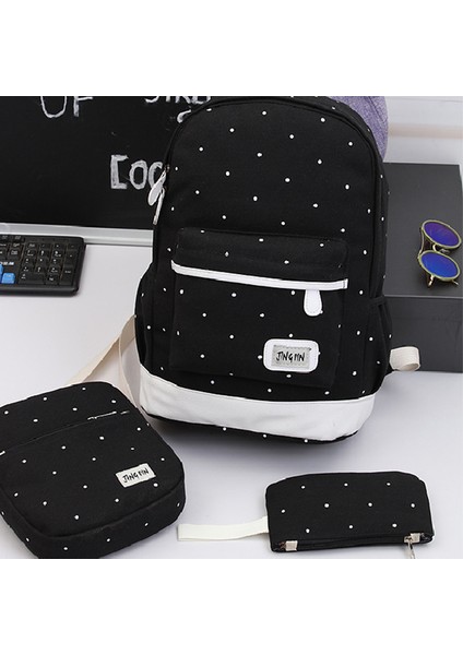 3 Adet Set Kadın Kanvas Sırt Çantası Büyük Öğrenci Kitap Çantası Çanta Laptop Çantası Yüksek Kaliteli Bayanlar Okul (Yurt Dışından) modelleri