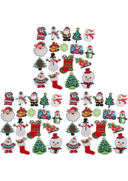 Noel Yamaları Demir On Işlemeli Dikmek 54 Adet Noel Ağacı Santa Sevimli Aplikler Dıy El Sanatları Elbise Süslemeleri (Yurt Dışından)