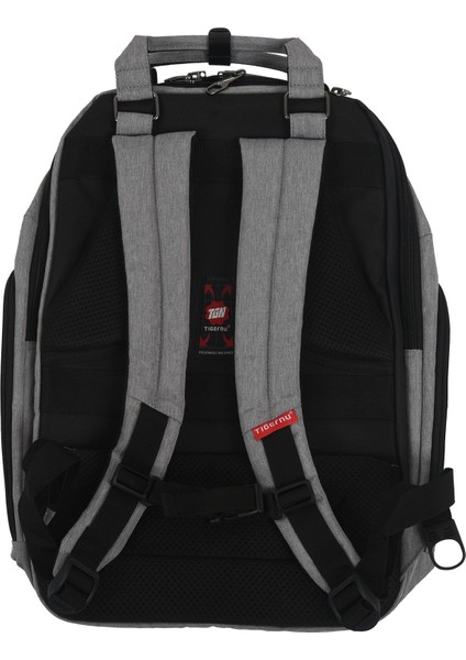 Tigernu Büyük Kapasiteli 15.6 Inç Dizüstü Sırt Çantası USB Şarj Aleti Bilgisayar Çantası Sırt Çantaları Erkekler Iş Rahat Sırt Çantası Gri (Yurt Dışından)