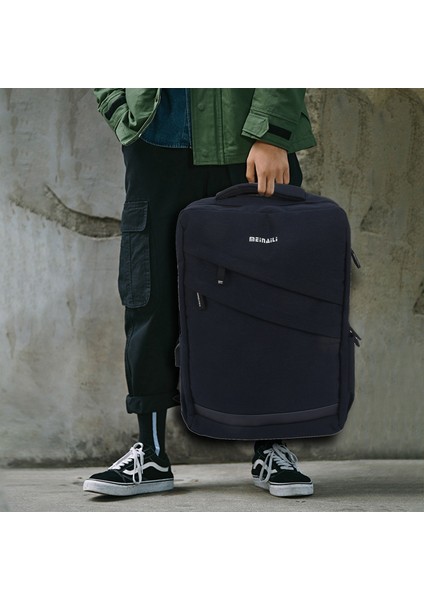 Mei Nai Li Iş Dizüstü Sırt Çantası 14 15.6 Inç Moda Erkekler Seyahat Sırt Çantası Çok Fonksiyonlu Naylon Okul Siyah Gençler Için Sırt Çantaları Mavi (Yurt Dışından) indirimleri