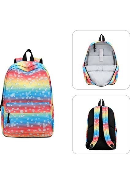 Renkli Gökkuşağı Baskı Çocuklar Için Okul Çantaları Büyük Kapasiteli Omuz Sırt Çantası Okul Çantalarınızı Oluşturun Kitap Çantası Erkek Kız (Yurt Dışından) modelleri