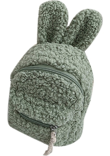 Sevimli Yürümeye Başlayan Çocuk Kız Polar Karikatür Sırt Çantası Okul Çantası Omuz Çantası Sırt Çantası-Yeşil (Yurt Dışından)