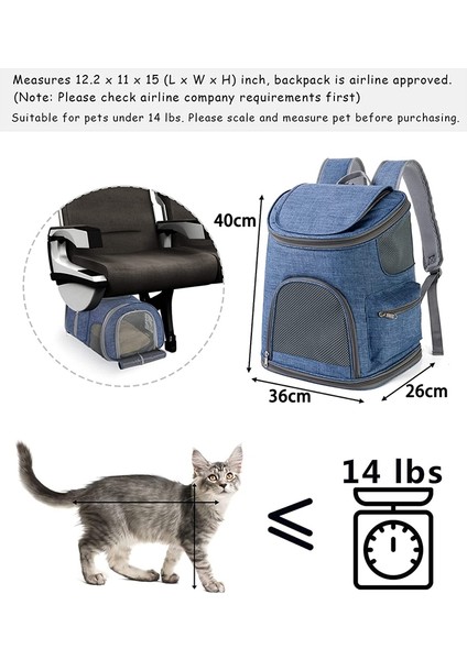 Evcil Hayvanlar Küçük Köpek Sırt Çantası - Kedi Sırt Çantası Havayolu Onaylandı - Küçük Köpekler, Köpek Yavrusu, Kediler, Tavşanlar Için Köpek Taşıyıcı Sırt Çantası Mavi (Yurt Dışından)