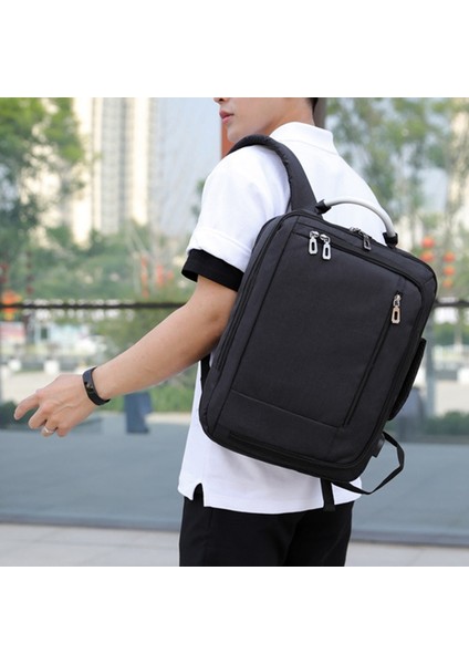 Yeni Iş Çantası 15.6 Inç Bilgisayar Çantası USB Şarj Sırt Çantası Su Geçirmez Seyahat Erkek ve Kadın Sırt Çantası Mavi (Yurt Dışından) indirimleri