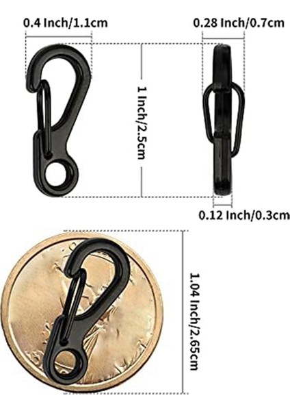 Mini Alaşım Karabina Klip Küçük Yaylı Kanca Karabinalar Sırt Çantası Anahtarlıklar Aksesuarları (Siyah) (Yurt Dışından) modelleri