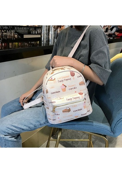 Mini Öğrenci Okul Çantasının Yeni Kore Versiyonu Tüm Maç Küçük Taze Deri Sırt Çantası Tatlı Ayı (Yurt Dışından)