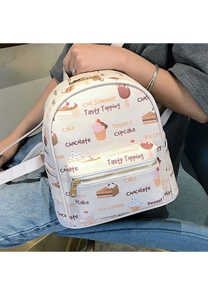 Mini Öğrenci Okul Çantasının Yeni Kore Versiyonu Tüm Maç Küçük Taze Deri Sırt Çantası Tatlı Ayı (Yurt Dışından)