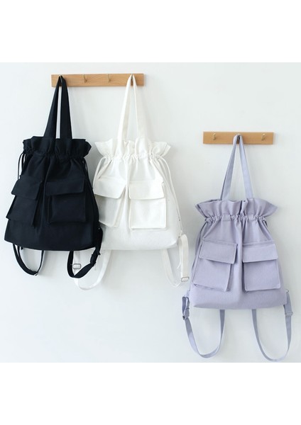 Yeni Stil Kanvas Çanta Kadın Omuz Sırt Çantası Büyük Kapasiteli Sırt Çantası Öğrenci Sırt Çantası Mor (Yurt Dışından) modelleri