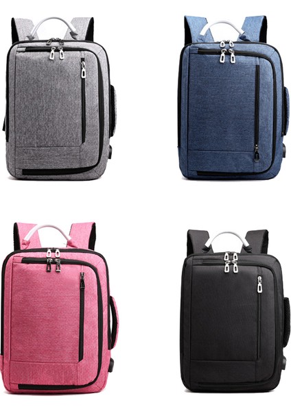 Yeni Iş Çantası 15.6 Inç Bilgisayar Çantası USB Şarj Sırt Çantası Su Geçirmez Seyahat Erkek ve Kadın Sırt Çantası Pembe (Yurt Dışından) fiyatları