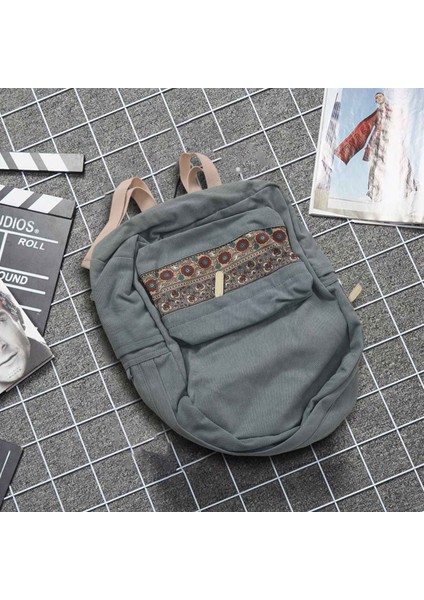 Kanvas Sırt Çantası Retro Tarzı Günlük Seyahat Sırt Çantaları Çanta Kadın Rahat Çiçek Sırt Çantası Kolej Sırt Çantası (Yurt Dışından) indirimleri