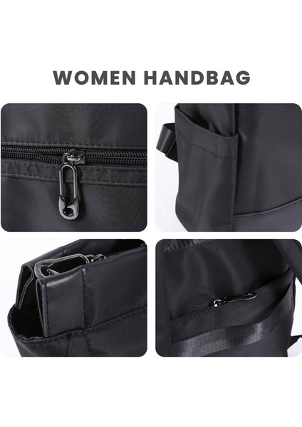 Dizüstü Sırt Çantası Kadın Büyük Kapasiteli Bayanlar El Çift Omuz Çantaları Kadın Sırt Çantası Satchel Seyahat Çantaları Siyah (Yurt Dışından) indirimleri