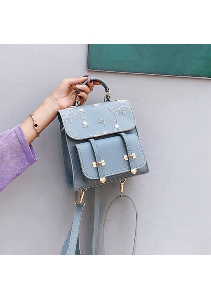 Küçük Çiçek Nakış Sırt Çantası Öğrenci Sırt Çantası Rahat Mini Kız Küçük Sırt Çantası-Gümüş (Yurt Dışından) fırsatları