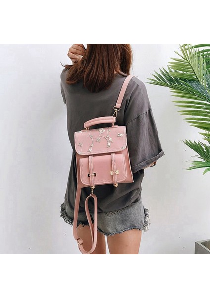 Küçük Çiçek Nakış Sırt Çantası Öğrenci Sırt Çantası Rahat Mini Kız Küçük Sırt Çantası-Gümüş (Yurt Dışından) indirimleri