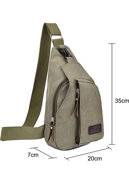 Armygreen Sıcak Rahat Uni Kanvas Göğüs Çantası Çok Fonksiyonlu Açık Hava Yürüyüş Spor Askılı Çanta Omuzdan Askili Çanta Sırt Çantası Cüzdan (Yurt Dışından) modelleri