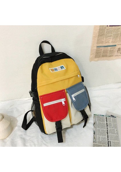 Renk Eşleştirme Bayan Sırt Çantası Okul Çantası Su Geçirmez Naylon Okul Çantası Kızlar Için Uygun Seyahat Sırt Çantası Mochila C (Yurt Dışından) indirimleri