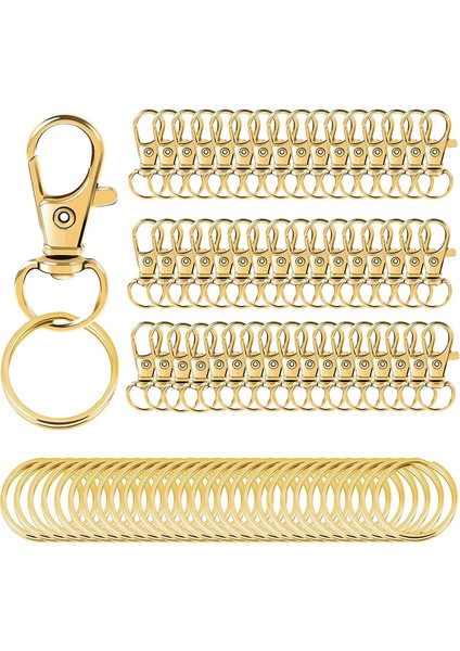 100 Adet Döner Klipsler Kordon Yaylı Kancalar Anahtarlıklar, Anahtarlık Klip Kancaları Istakoz Pençesi Tokalar Takı Dıy El Sanatları Için (Yurt Dışından)