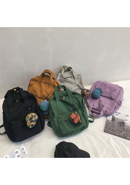 Kadın Sırt Çantası Moda Kanvas Ortaokul Öğrencisi Okul Çantası, Büyük Kapasiteli Seyahat Sırt Çantası Yeşil (Yurt Dışından)