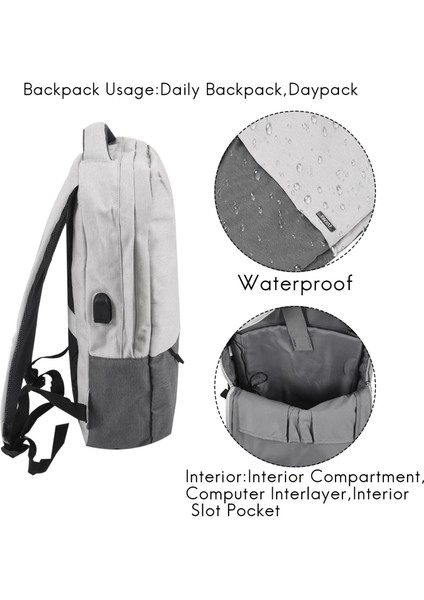 Tınyat Erkekler Laptop Sırt Çantası 15 Inç USB Şarj Cihazı Sırt Çantaları Bilgisayar Anti-Hırsızlık Çanta Paketi Uni Okul Sırt Çantası Seyahat Mochila T810 (Yurt Dışından) modelleri